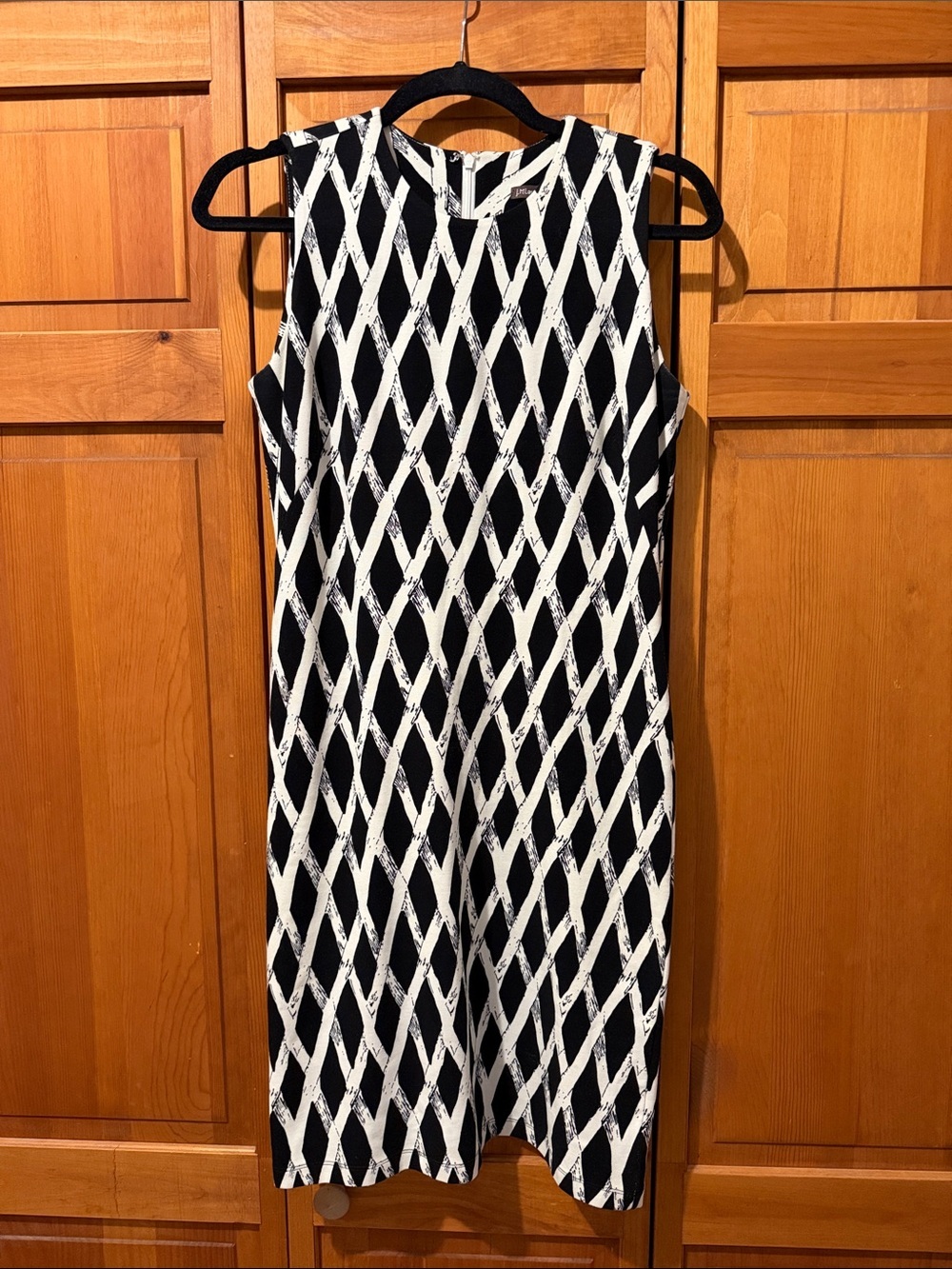 J McLaughlin Dress Womens Sleeveless Black White Catalina Cloth Geometric